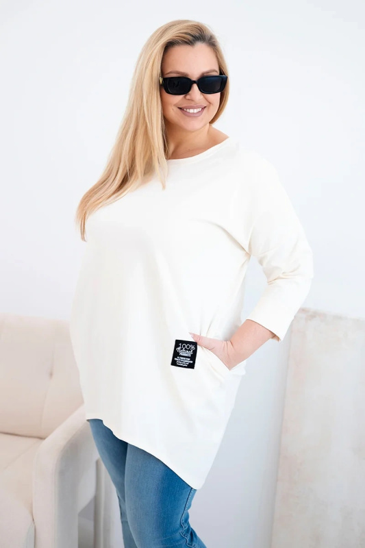 Plus Size dámská halenka s delšími zády