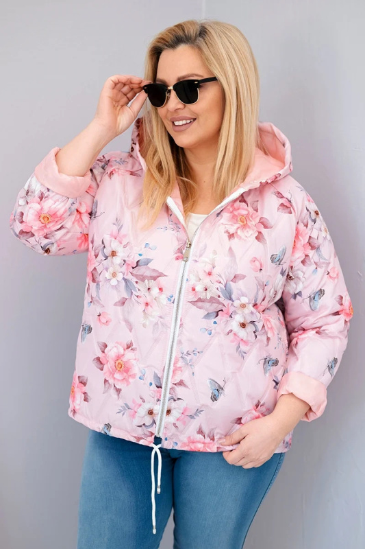 Kesi Plus Size prošívaná bunda s kapucí