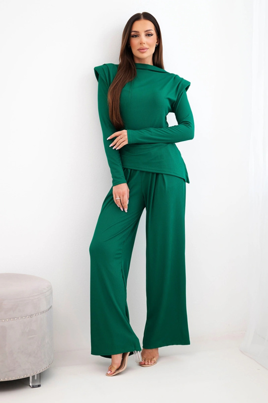 Dámský bavlněný set s blůzkou a širokými kalhotami