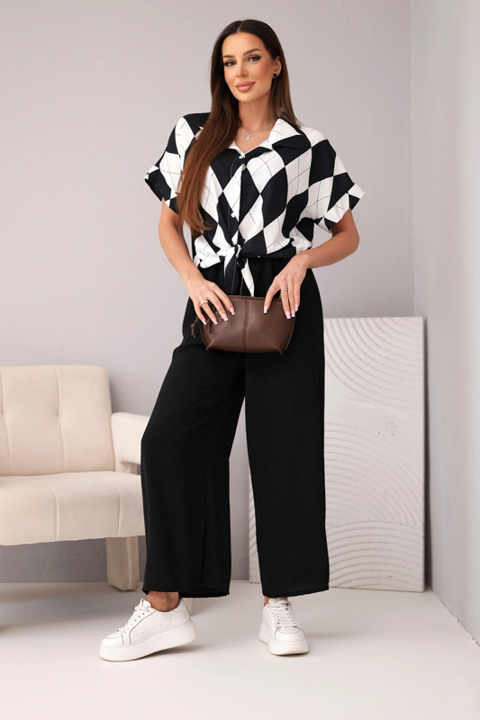 Dámský set s viskózovou košilí a kalhotami