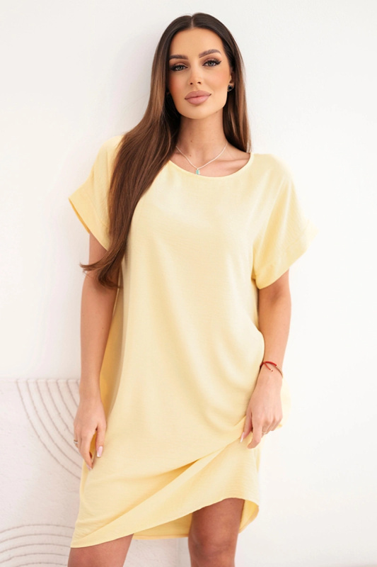 Kesi Šaty s krátkým rukávem a kapsami Barva: Žlutá, Velikost: UNI