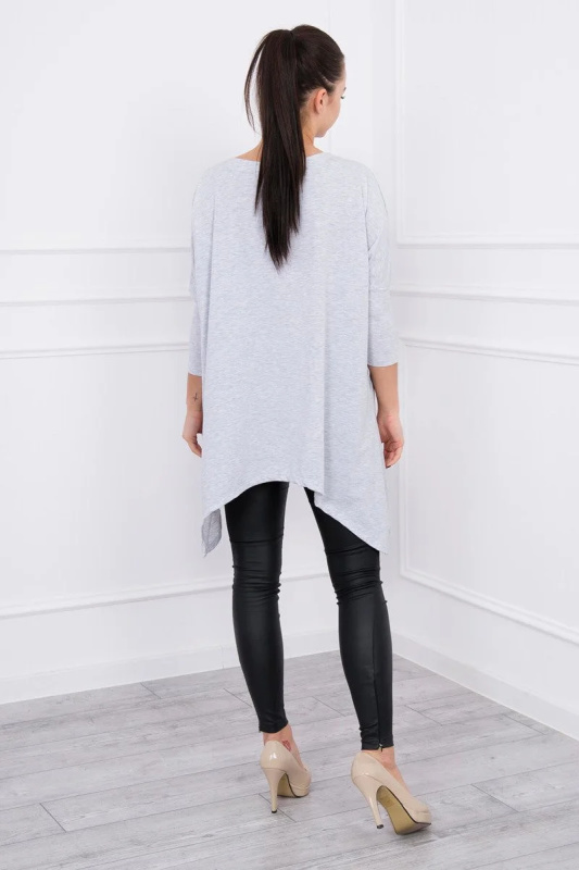 Kesi Oversize halenka asymetrická Barva: Šedá, Velikost: UNI