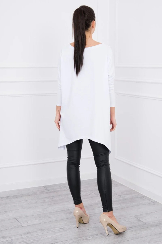 Kesi Oversize halenka asymetrická Barva: Bílá, Velikost: UNI