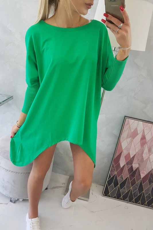 Kesi Oversize halenka asymetrická Barva: Zelená, Velikost: UNI