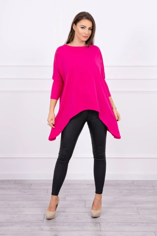 Kesi Oversize halenka asymetrická Barva: Růžová - tmavě, Velikost: UNI