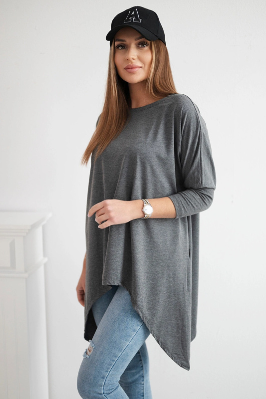Kesi Oversize halenka asymetrická Barva: Šedá - tmavě, Velikost: UNI
