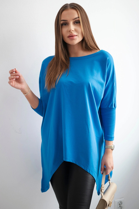 Kesi Oversize halenka asymetrická Barva: Modrá - tmavě, Velikost: UNI