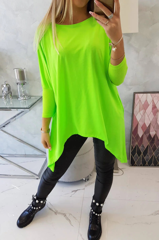 Kesi Oversize halenka asymetrická Barva: Zelená - světle, Velikost: UNI