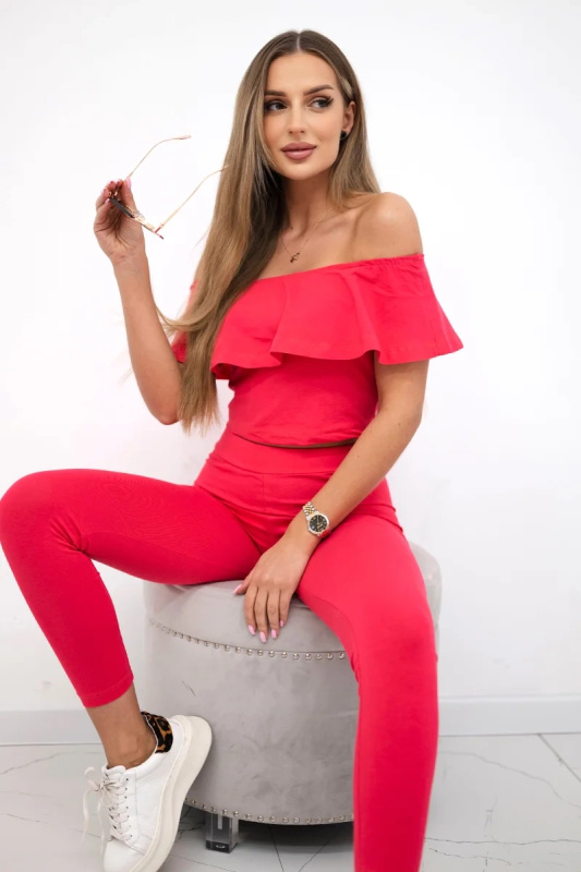 Sada s volánky malinová UNI