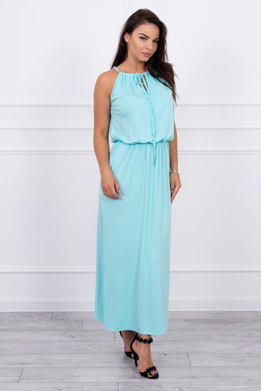 Kesi Boho šaty Olive s šedými záhyby Barva: Tyrkysová, Velikost: UNI