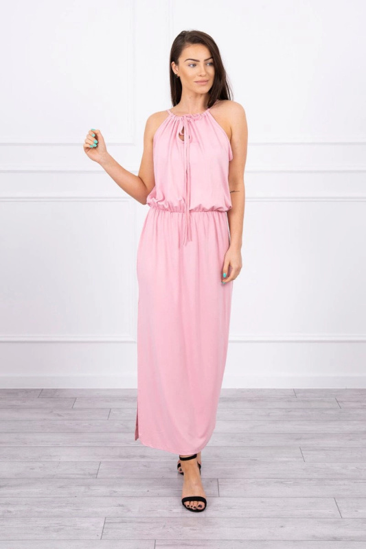 Kesi Boho šaty Olive s šedými záhyby Barva: Růžová - světle, Velikost: UNI