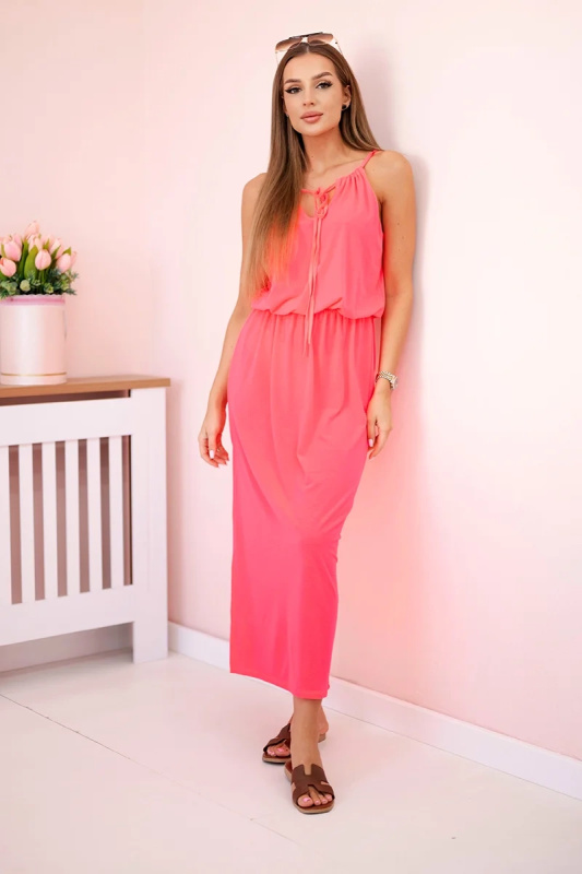 Kesi Boho šaty Olive s šedými záhyby Barva: Růžová - tmavě, Velikost: UNI