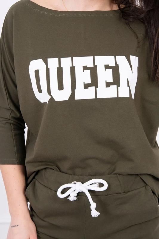 Kesi Dámská sada Queen - mikina + tepláky Barva: Zelená - tmavě, Velikost: UNI