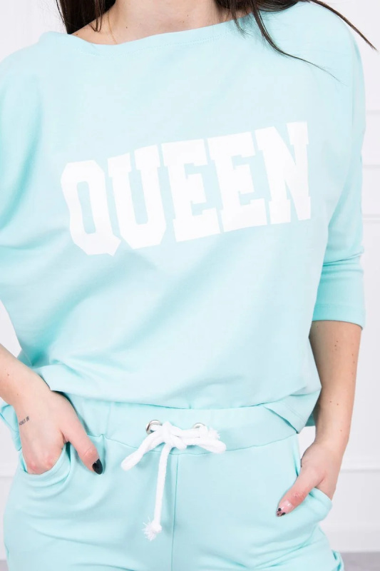 Kesi Dámská sada Queen - mikina + tepláky Barva: Tyrkysová, Velikost: UNI