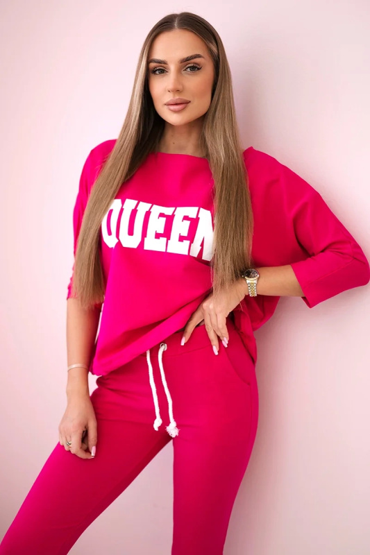 Kesi Dámská sada Queen - mikina + tepláky Barva: Růžová, Velikost: UNI