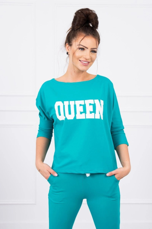 Kesi Dámská sada Queen - mikina + tepláky Barva: Zelená - světle, Velikost: UNI