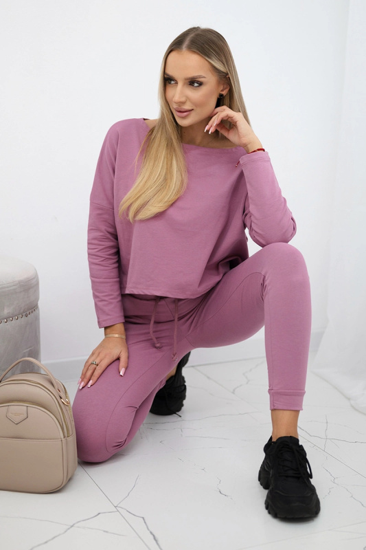 Kesi Souprava  Gracie oversize mikina + tepláky Barva: Růžová - tmavě, Velikost: UNI