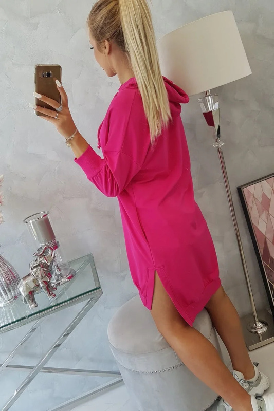 Kesi Šaty 9078 s kapucí a delšími zády Barva: Růžová - tmavě, Velikost: UNI