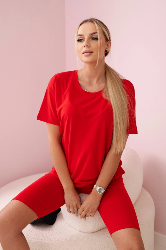 Kesi Dámský fitness set April - top + legíny Barva: Červená, Velikost: UNI
