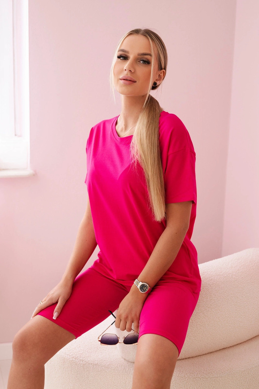 Kesi Dámský fitness set April - top + legíny Barva: Růžová - tmavě, Velikost: UNI