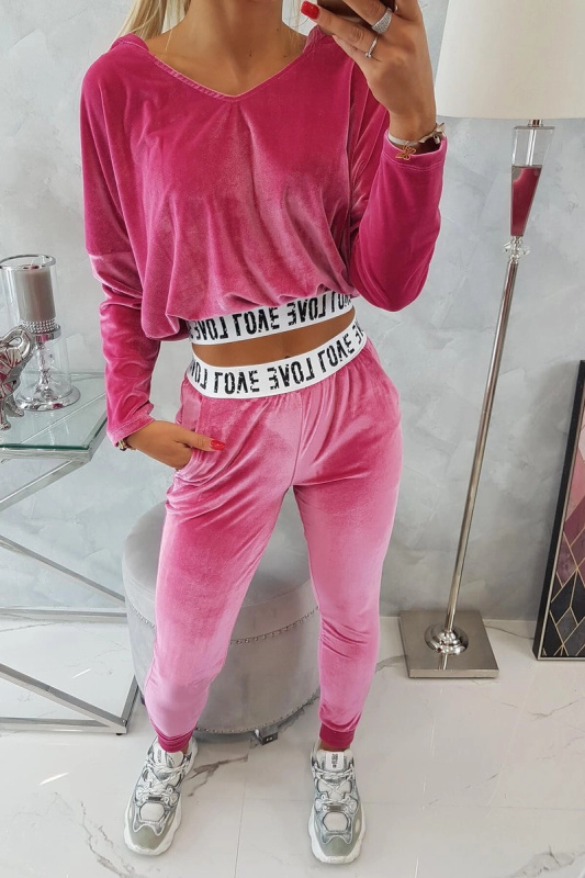 Kesi Velurová souprava s kapucí černá Barva: Fialová, Velikost: UNI