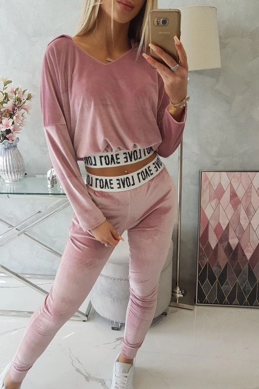 Kesi Velurová souprava s kapucí černá Barva: Růžová - světle, Velikost: UNI