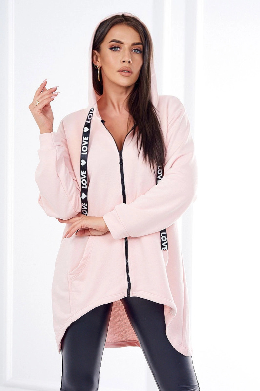 Kesi Mikina s kapucí a delšími zády Barva: Růžová - světle, Velikost: UNI