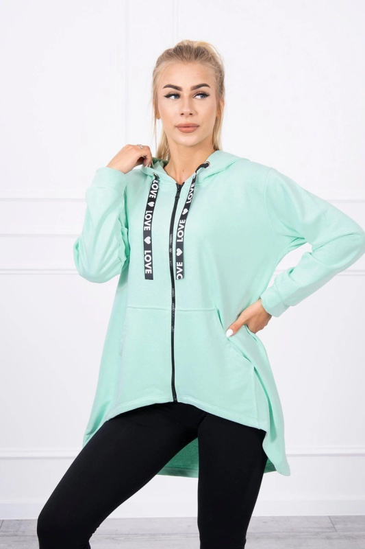 Kesi Mikina s kapucí a delšími zády Barva: Tyrkysová, Velikost: UNI