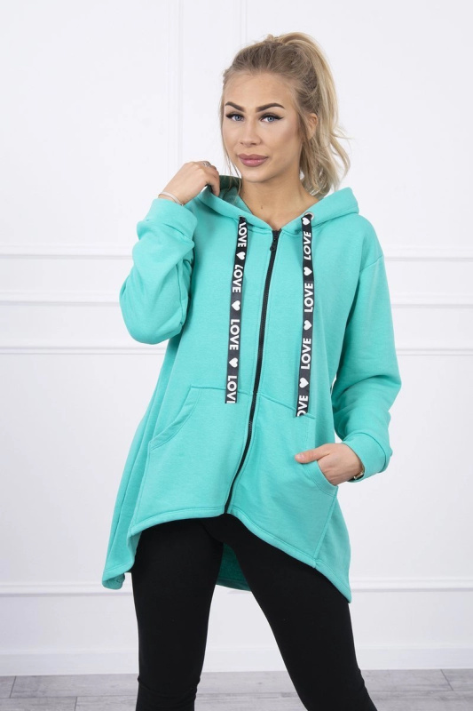 Kesi Mikina s kapucí a delšími zády v grafitové barvě Barva: Tyrkysová, Velikost: UNI