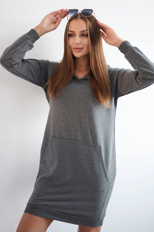 Kesi Šaty Roza s kapucí Barva: Šedá - tmavě, Velikost: UNI