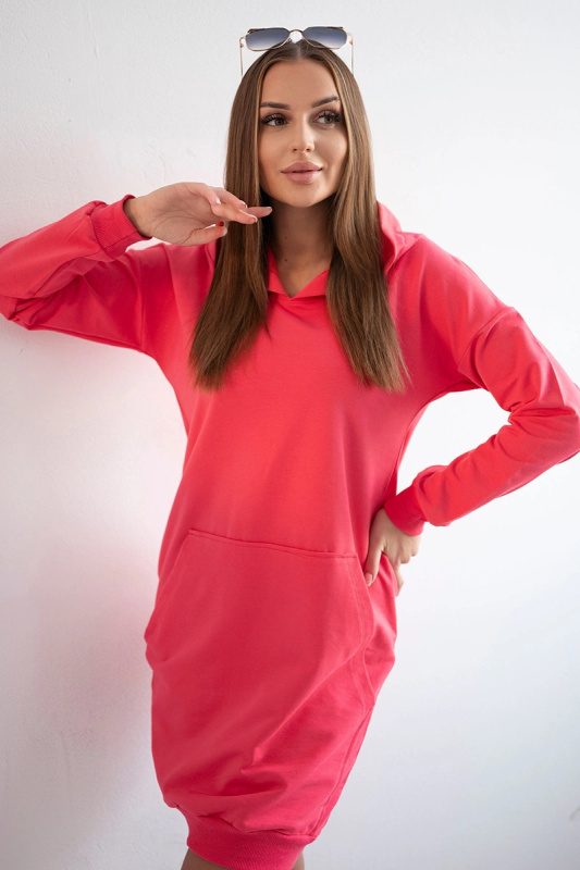 Kesi Šaty Roza s kapucí Barva: Červená, Velikost: UNI