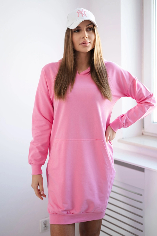 Kesi Šaty Roza s kapucí Barva: Světle růžová, Velikost: UNI