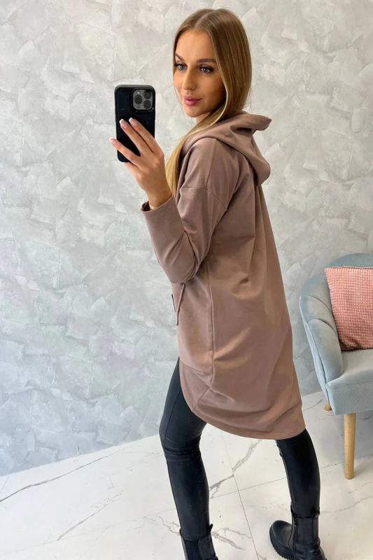 Kesi Mikina Yasmina s kapucí s dlouhými zády Barva: Béžová, Velikost: UNI