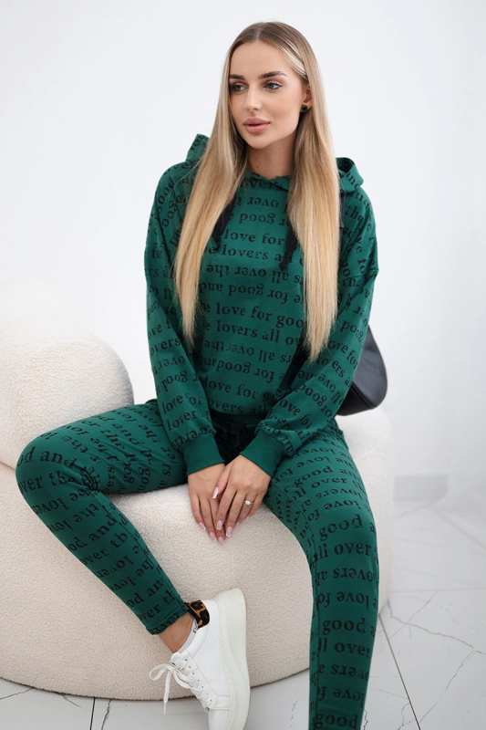 Kesi Tištěná sada Lovers - mikina + tepláky Barva: Zelená, Velikost: UNI
