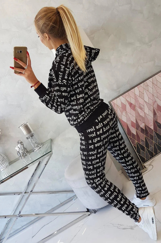 Kesi Tištěná sada Lovers - mikina + tepláky Barva: Černá, Velikost: UNI