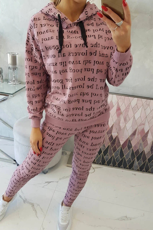 Kesi Tištěná sada Lovers - mikina + tepláky Barva: Růžová, Velikost: UNI