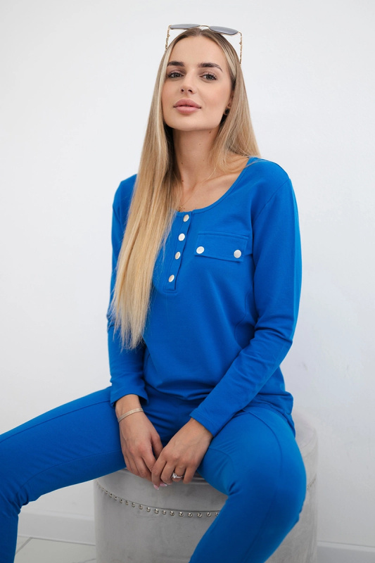 Kesi Dámský komplet Betty - tričko + kalhoty Barva: Modrá - tmavě, Velikost: UNI