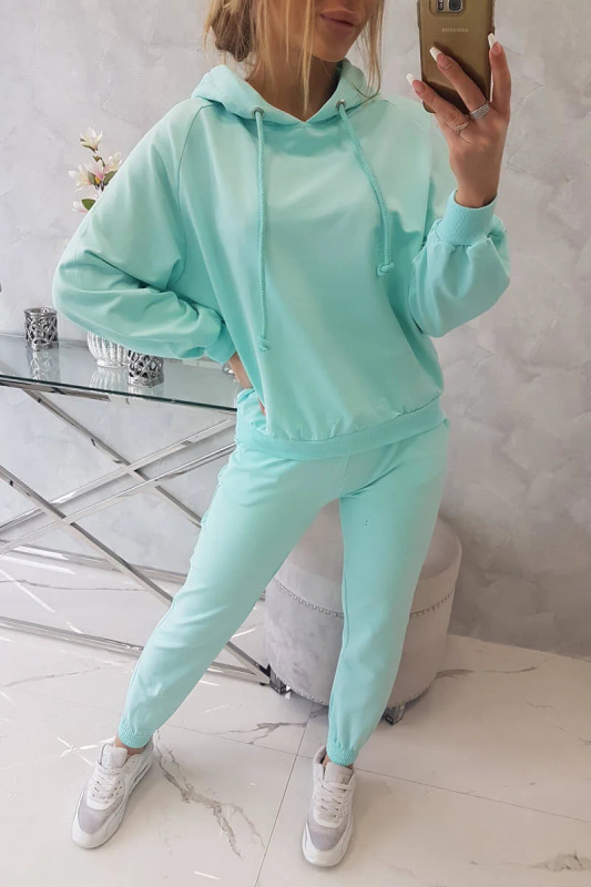 Kesi Dámská bavlněná souprava  Dottie - mikina + tepláky Barva: Tyrkysová, Velikost: UNI
