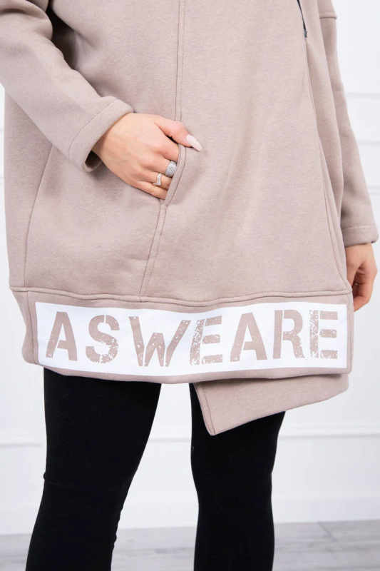 Kesi Zateplená mikina se zipem Answear style Barva: Béžová, Velikost: UNI