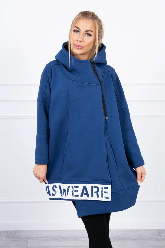 Kesi Zateplená mikina se zipem Answear style Barva: Modrá - tmavě, Velikost: UNI