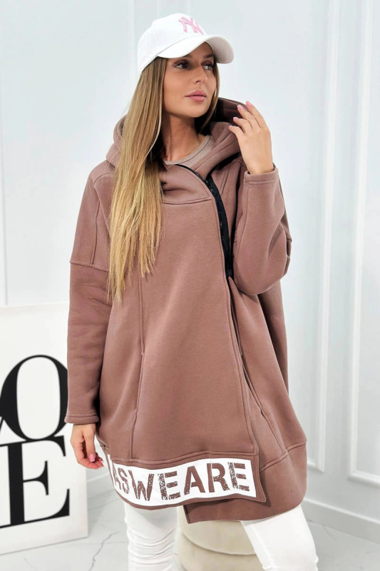 Kesi Zateplená mikina se zipem Answear style Barva: Béžová - tmavě, Velikost: UNI