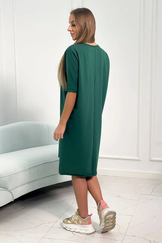 Dámské oversize šaty 9335 Tmavě zelená - Kesi tmavě zelená one size