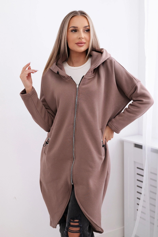 Kesi Zateplená dlouhá mikina šedá Barva: Hnědá, Velikost: UNI