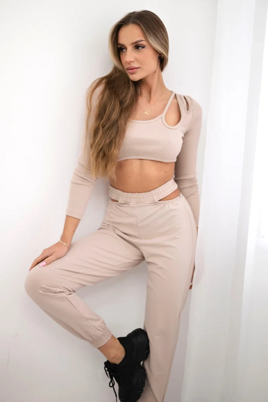 Kesi Souprava  Gypsy top + tepláky Barva: Béžová, Velikost: UNI