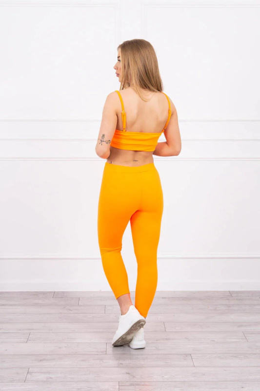 Kesi Sada Ada - top + legíny žebrovaný Barva: Oranžová, Velikost: UNI