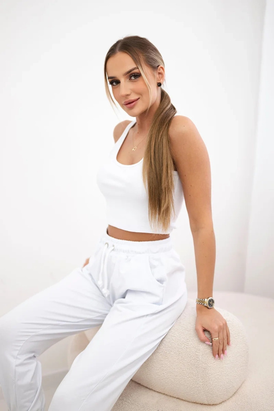 Kesi Dámská souprava Emmeline - top + tepláky Barva: Bílá, Velikost: UNI