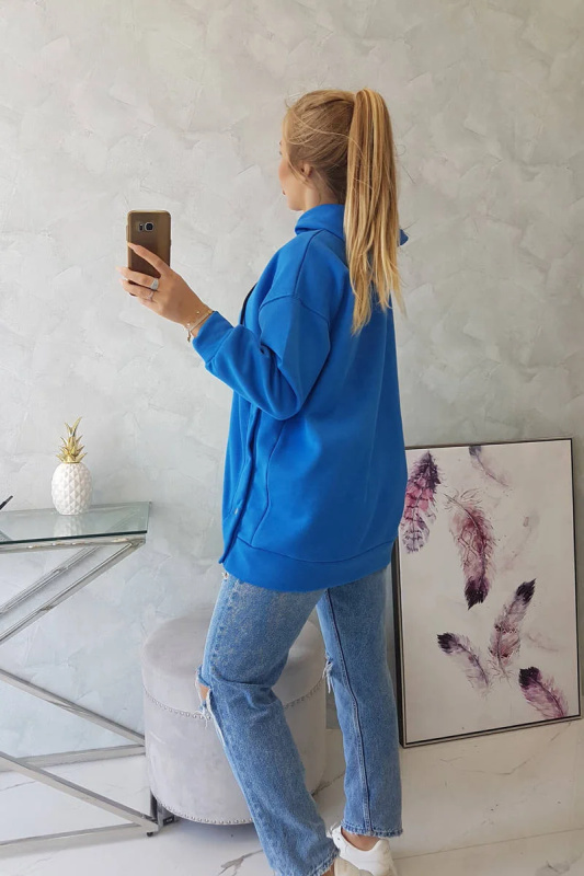 Kesi Zateplená mikina  Snap s patentkami Barva: Modrá, Velikost: UNI