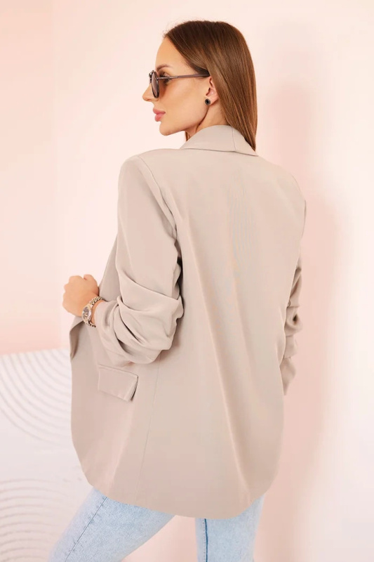 Kesi Dámské sako 9709 s klopami Barva: Béžová, Velikost: UNI