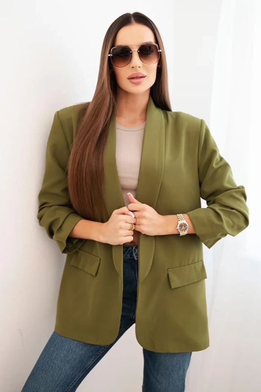 Kesi Sako s klopami elegantní olivově zelené Barva: Zelená, Velikost: UNI