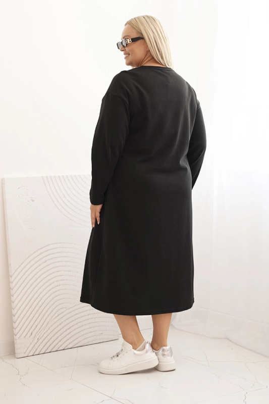 Kesi Dámské šaty Plus Size MY1507 s výšivkou Barva: Černá, Velikost: UNI